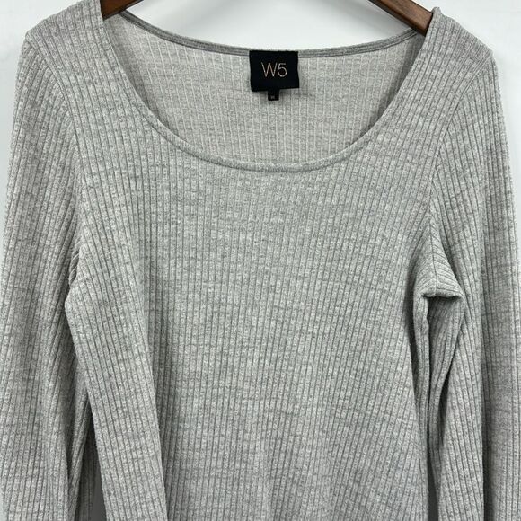 Anthropologie W5 Gray Ribbed Sweater XL - Picture 2 of 6